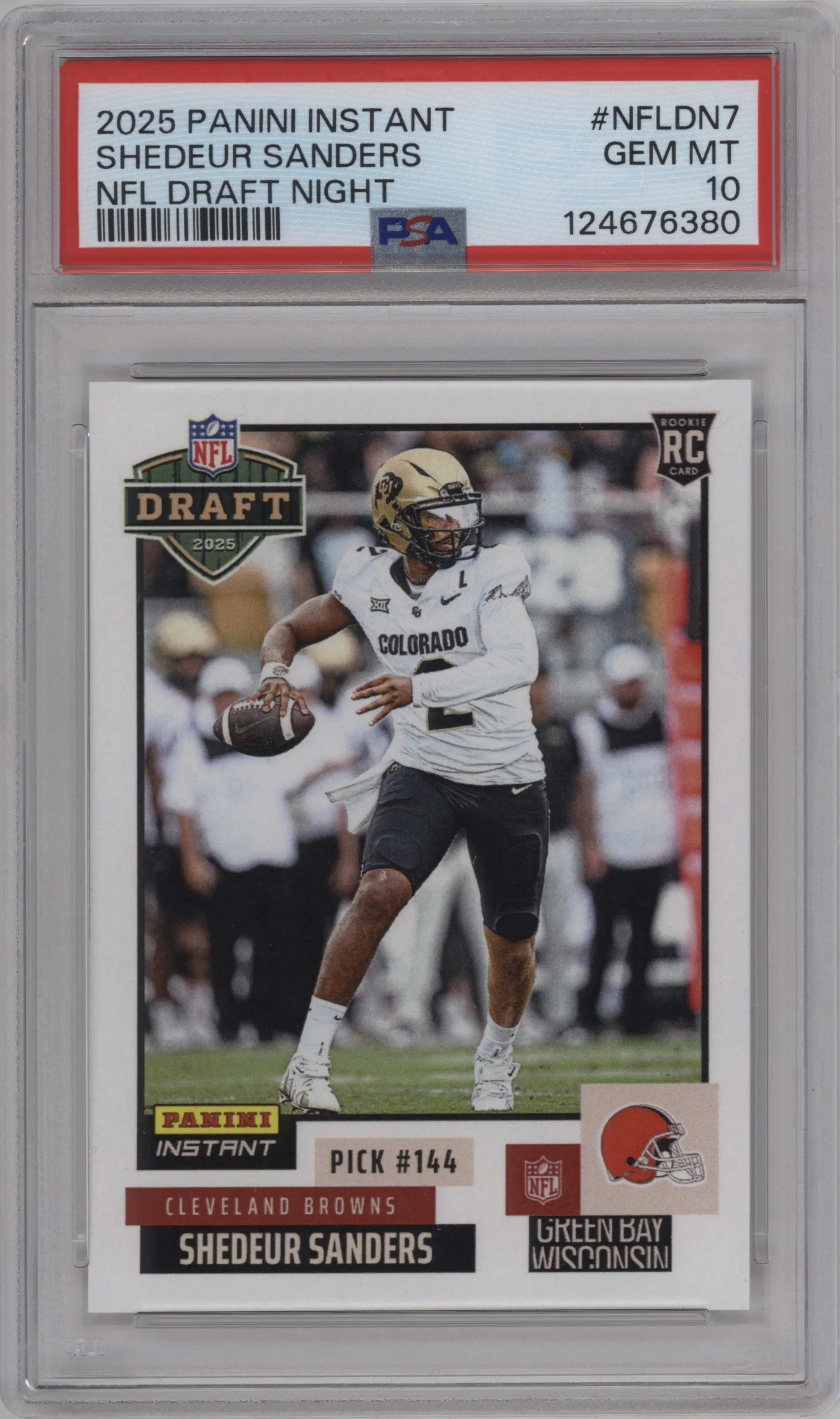 2025 Panini Instant NFL Draft Night Shedeur Sanders PSA 10