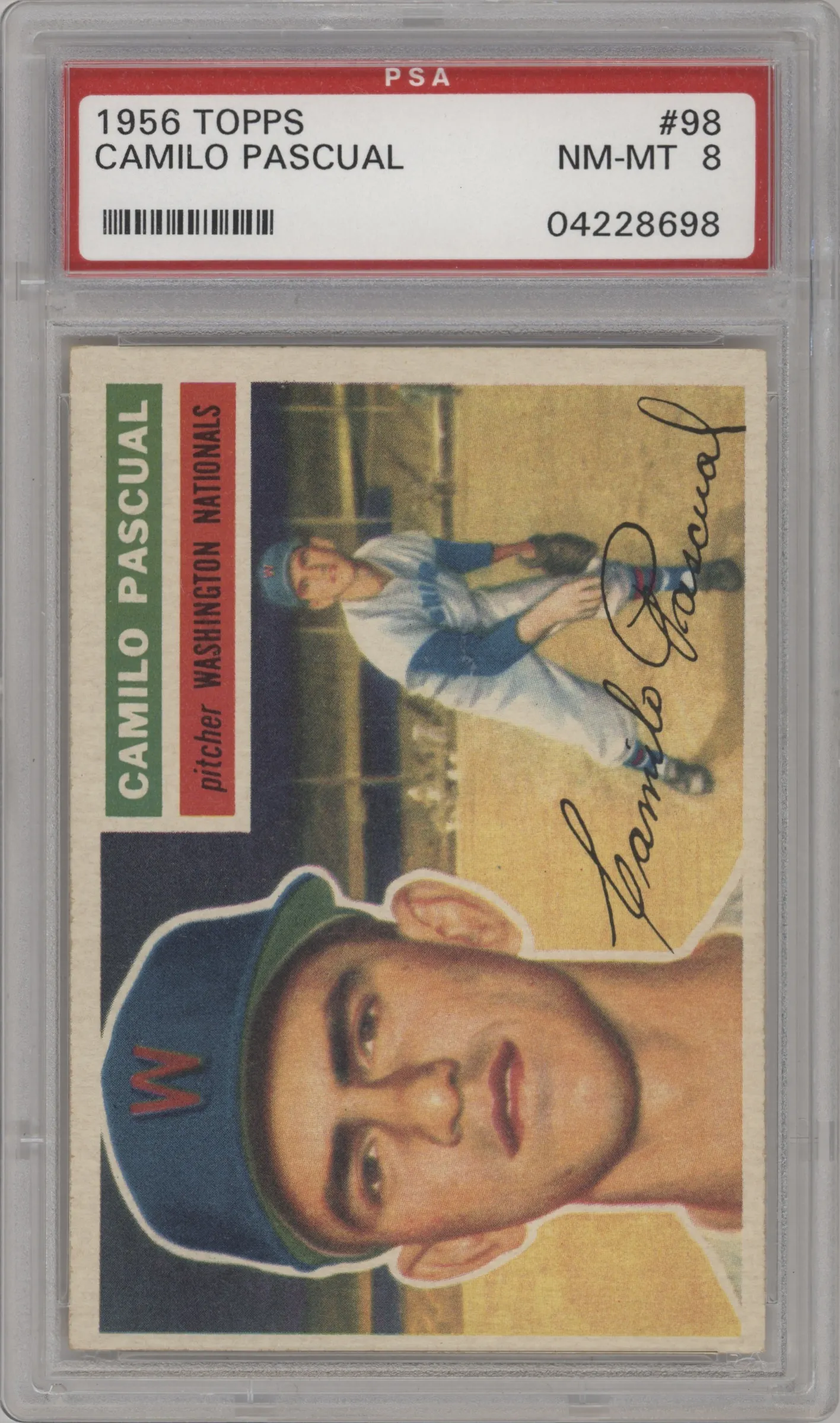 1956 Topps Camilo Pascual #98 PSA 8