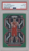 Alperen Sengun from the 2021-22 Panini Prizm  set featuring a Green Prizm parallel graded by PSA and given an overall grade of 10.