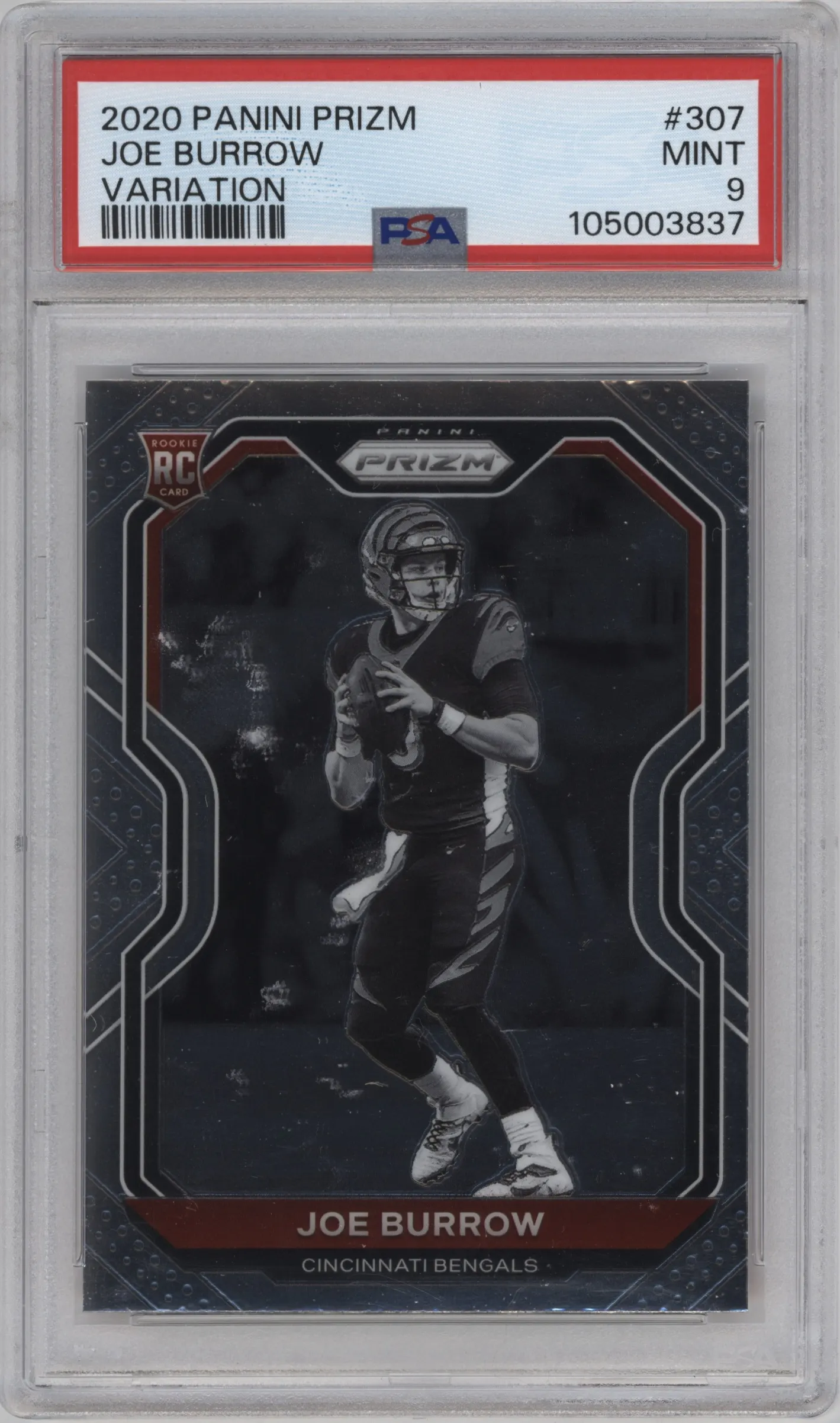 2020 Panini Prizm Rke.Variation Joe Burrow PSA 9