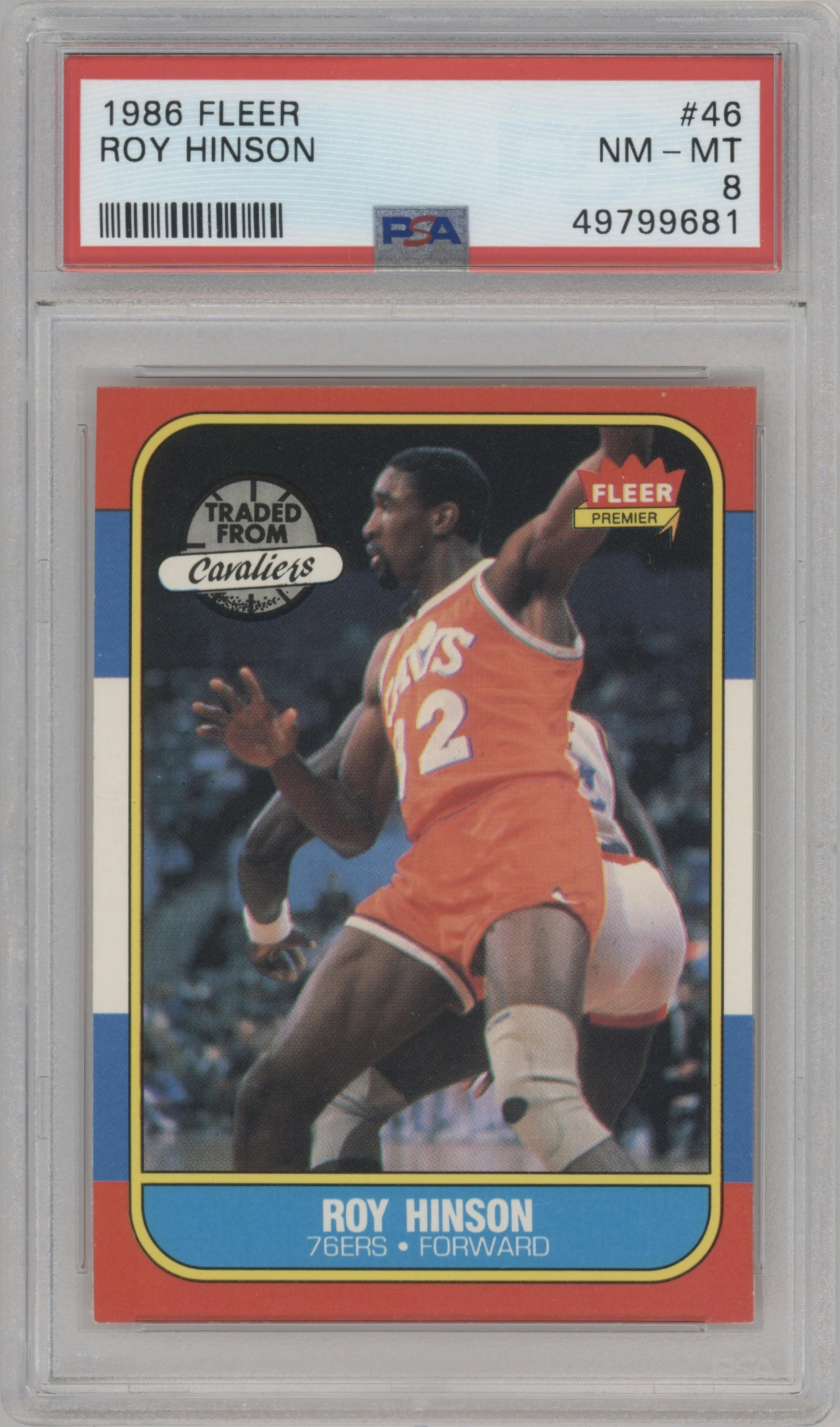Roy Hinson from the 1986-87 Fleer set graded by PSA and given an overall grade of 8.