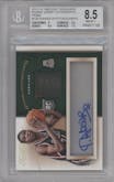 Giannis Antetokounmpo from the 2013-14 Panini Timeless Treasures  set featuring a Prime parallel graded by Beckett and given an overall grade of 8.5.