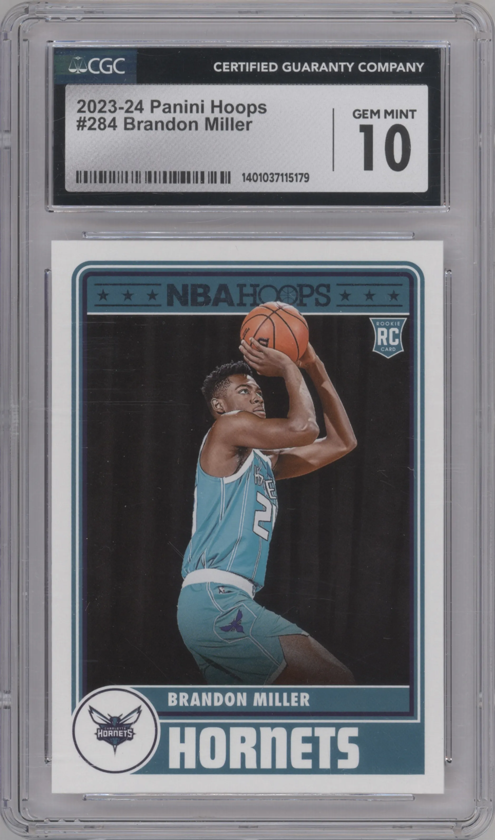 2023 Panini NBA Hoops Brandon Miller CGC 10