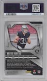 Brock Bowers from the 2024 Panini Prizm set featuring a Silver Prizm parallel graded by PSA and given an overall grade of 10.