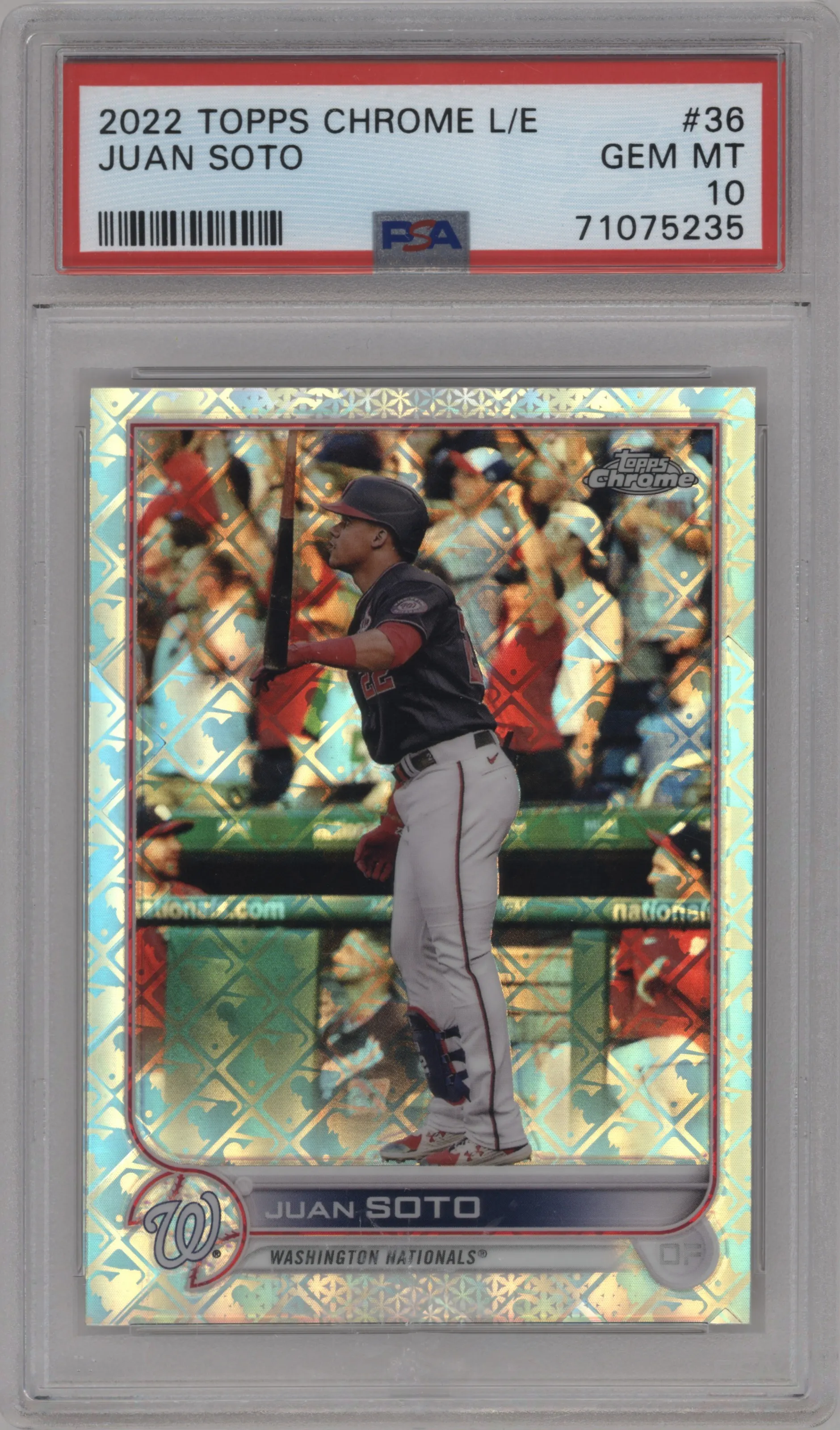 2022 Topps Chrome Logofractor Juan Soto PSA 10