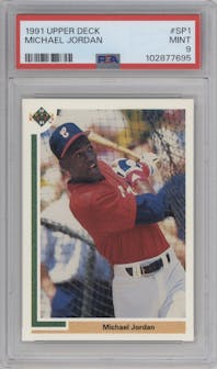 Michael Jordan from the 1991 Upper Deck set graded by PSA and given an overall grade of 9.