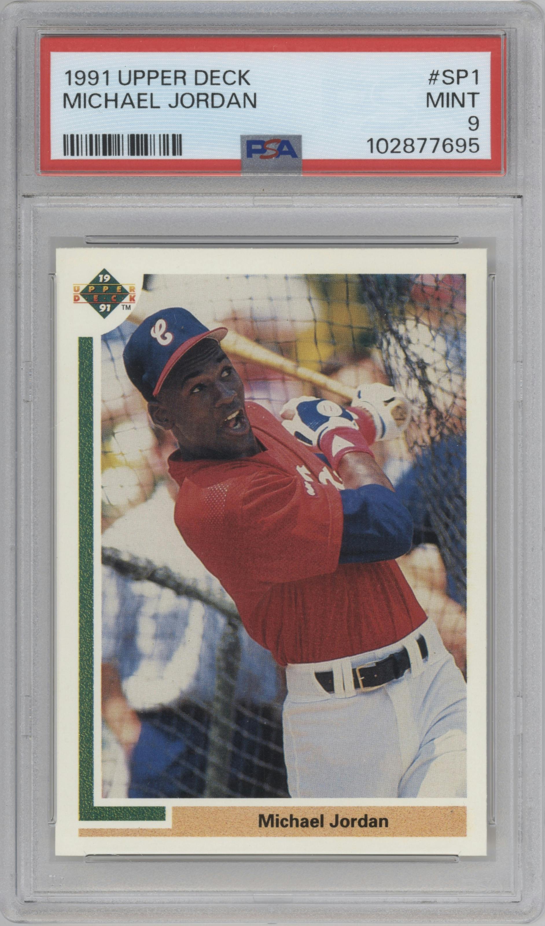 Michael Jordan from the 1991 Upper Deck set graded by PSA and given an overall grade of 9.