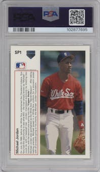 Michael Jordan from the 1991 Upper Deck set graded by PSA and given an overall grade of 9.