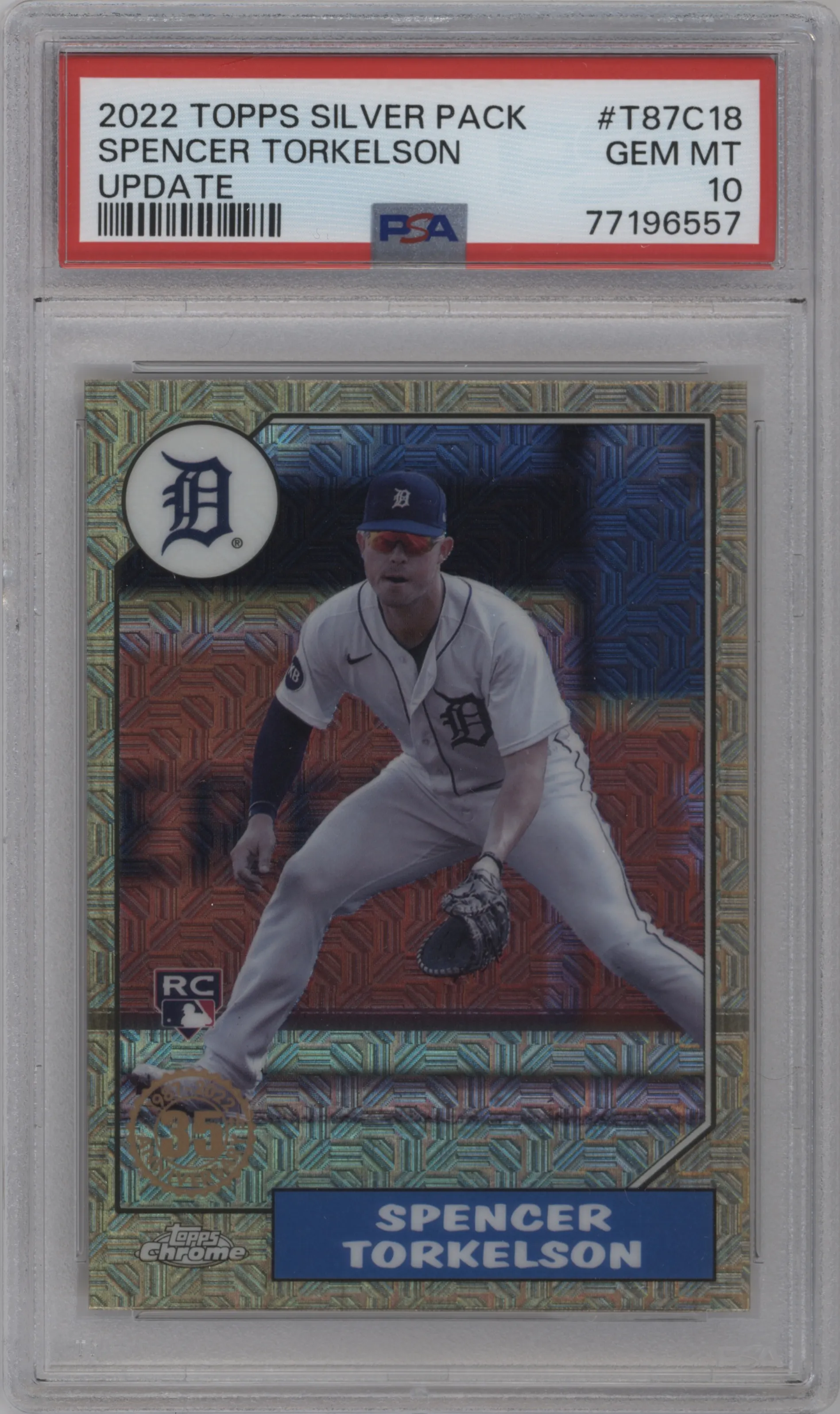 2022 Topps Silver Pack 1987 Topps Spencer Torkelson PSA 10