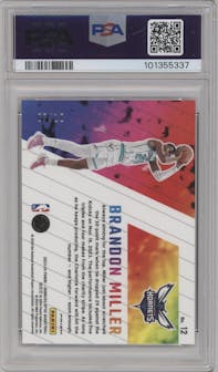 Brandon Miller from the 2023-24 Donruss Optic set featuring a Gold parallel graded by PSA and given an overall grade of 10.