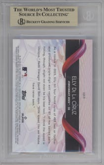 Elly De La Cruz from the 2024 Topps Chrome set graded by Beckett and given an overall grade of 9.5.