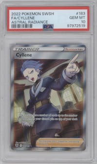 Cyllene from the 2022 Pokemon SWSH set graded by PSA and given an overall grade of 10.