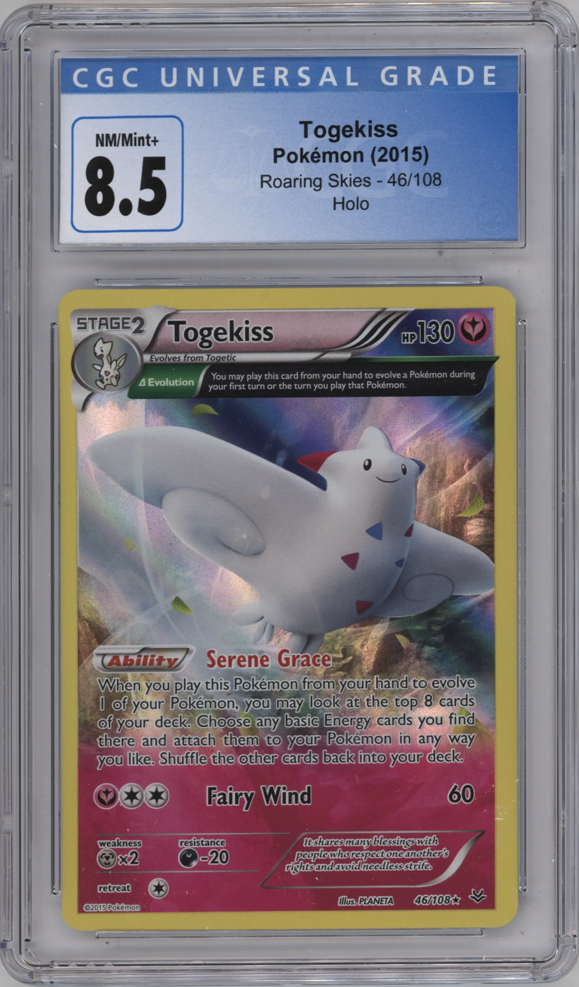 2015 Pokemon XY Roaring Skies Togekiss #46 CGC 8.5