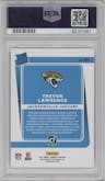 Trevor Lawrence from the 2021 Panini Donruss set graded by PSA and given an overall grade of 10.