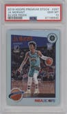 Ja Morant from the 2019-20 Panini Hoops Premium Stock set featuring a Silver parallel graded by PSA and given an overall grade of 10.