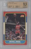 Michael Jordan from the 1986-87 Fleer set graded by Beckett and given an overall grade of 9.5.