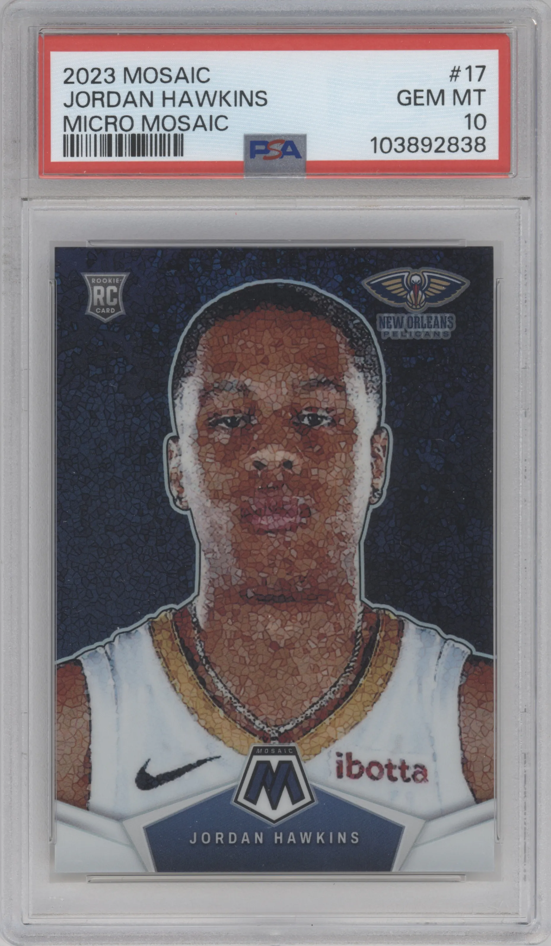 2023 Panini Mosaic Micro Mosaic Jordan Hawkins PSA 10