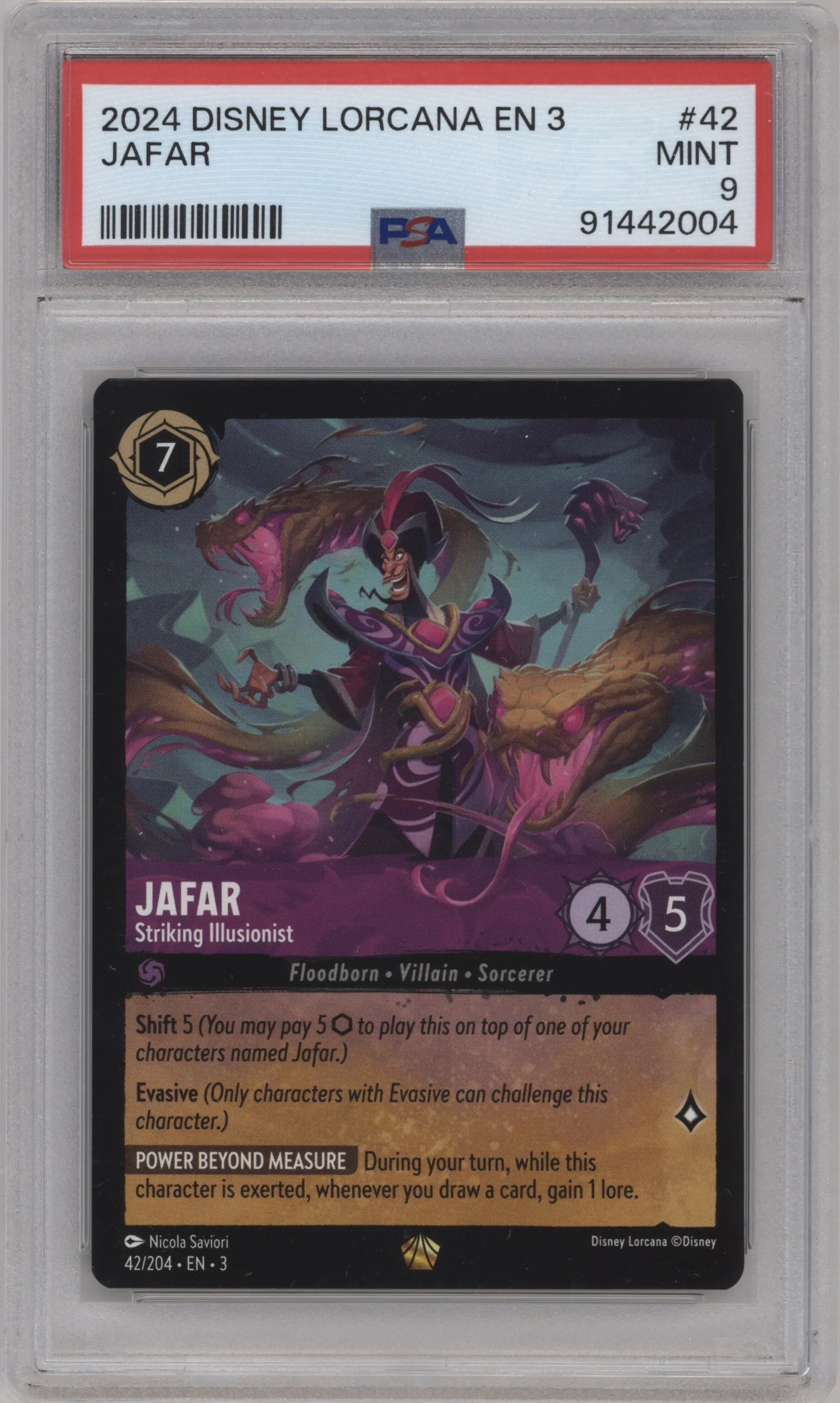 2024 Disney Lorcana Into the Inklands Jafar PSA 9