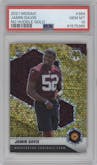 Jamin Davis from the 2021 Panini Mosaic set featuring a No Huddle Gold parallel graded by PSA and given an overall grade of 10.