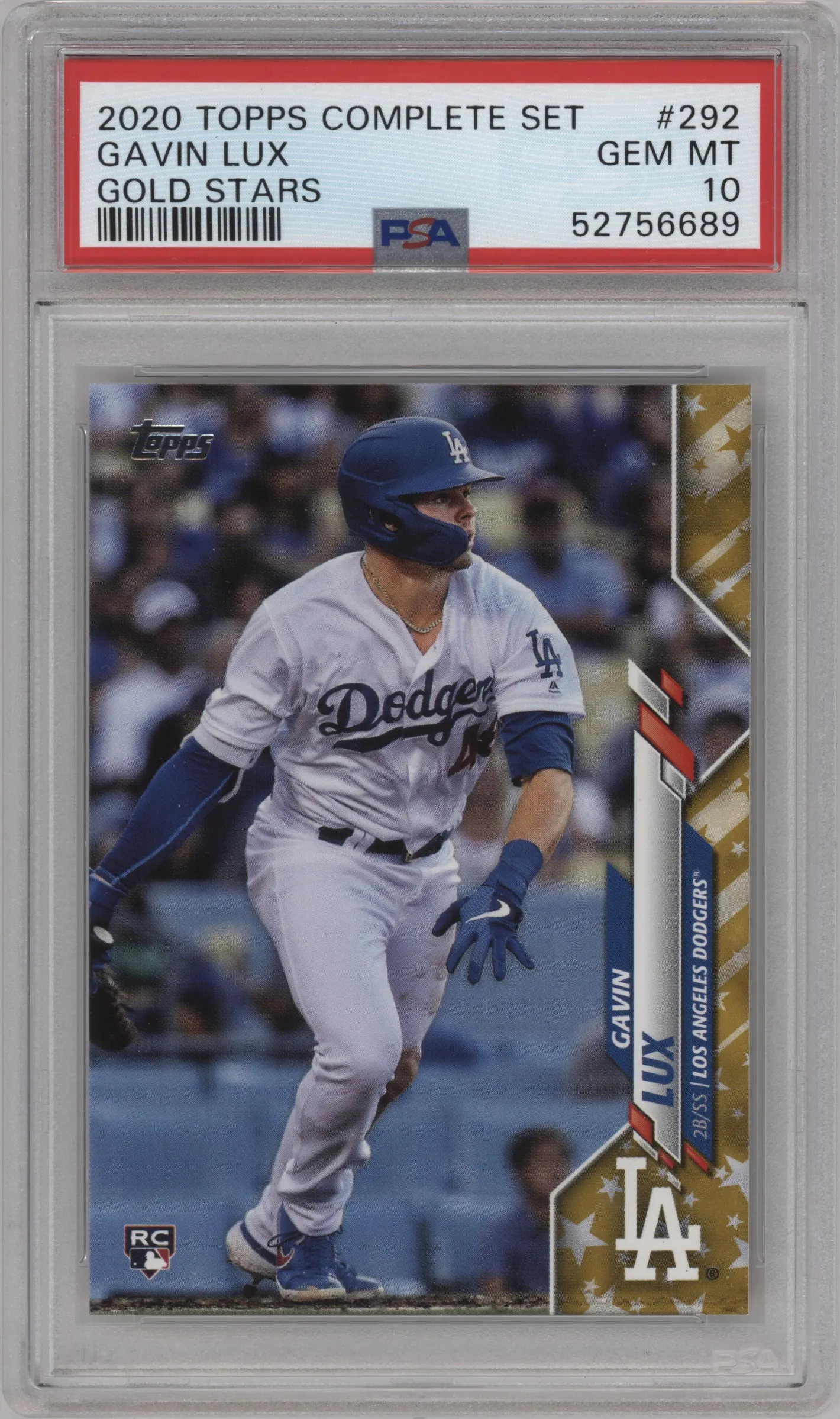 2020 Topps Complete Set Gavin Lux Gold Stars PSA 10