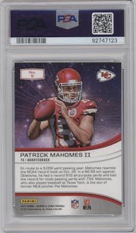 Patrick Mahomes II from the 2017 Panini Rookies & Stars set graded by PSA and given an overall grade of 10.
