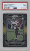 Breece Hall from the 2022 Panini Chronicles set featuring a Gold parallel graded by PSA and given an overall grade of 9.