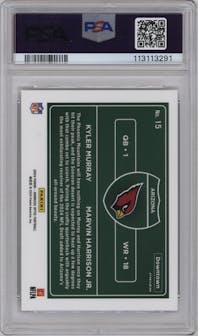 Kyler Murray/Marvin Harrison Jr. from the 2024 Donruss Optic set graded by PSA and given an overall grade of 9.