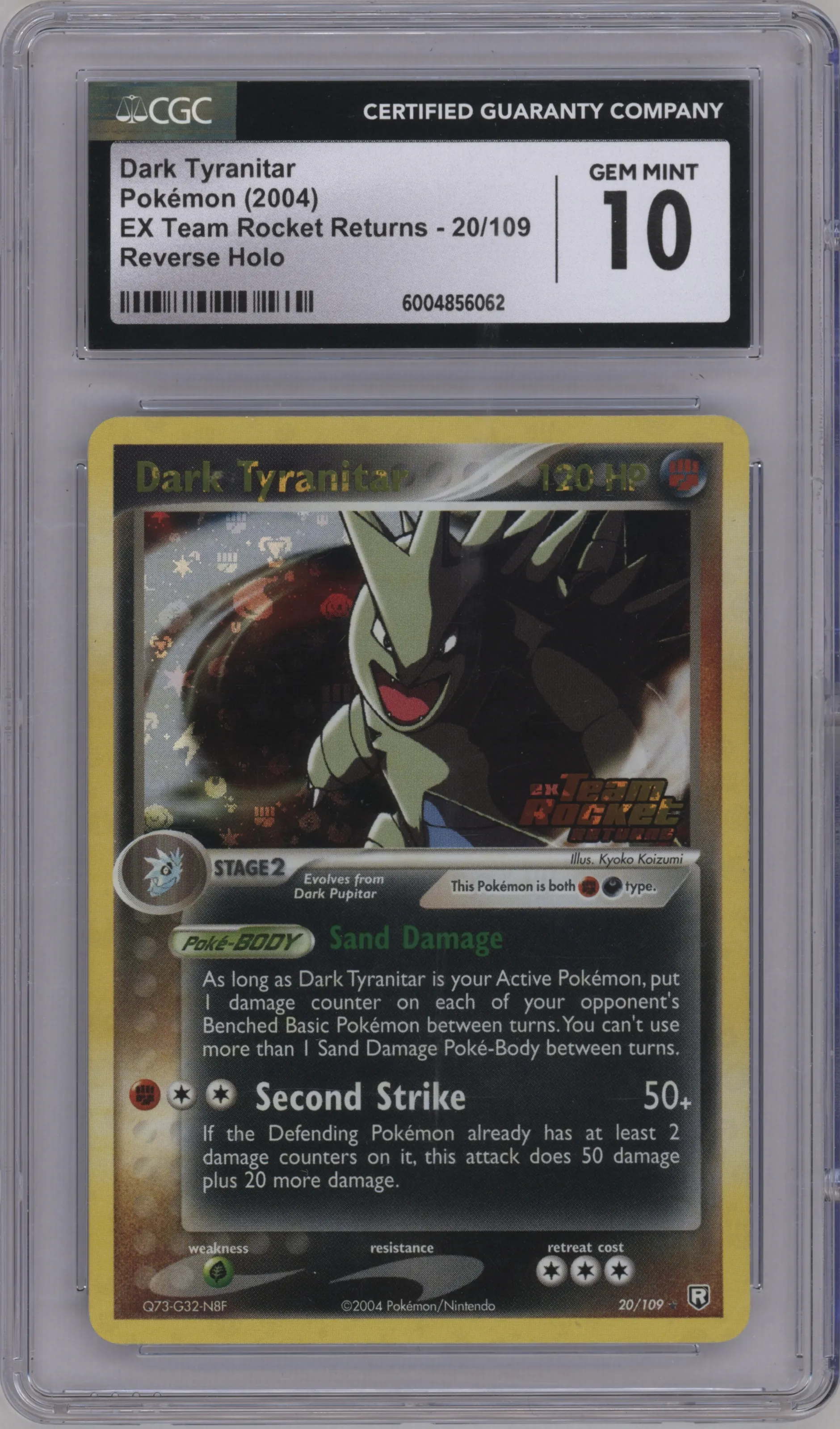 2004 Pokemon EX Team Rocket Returns Dark Tyranitar #20 CGC 10