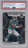 Tua Tagovailoa from the 2020 Panini Mosaic set graded by PSA and given an overall grade of 10.