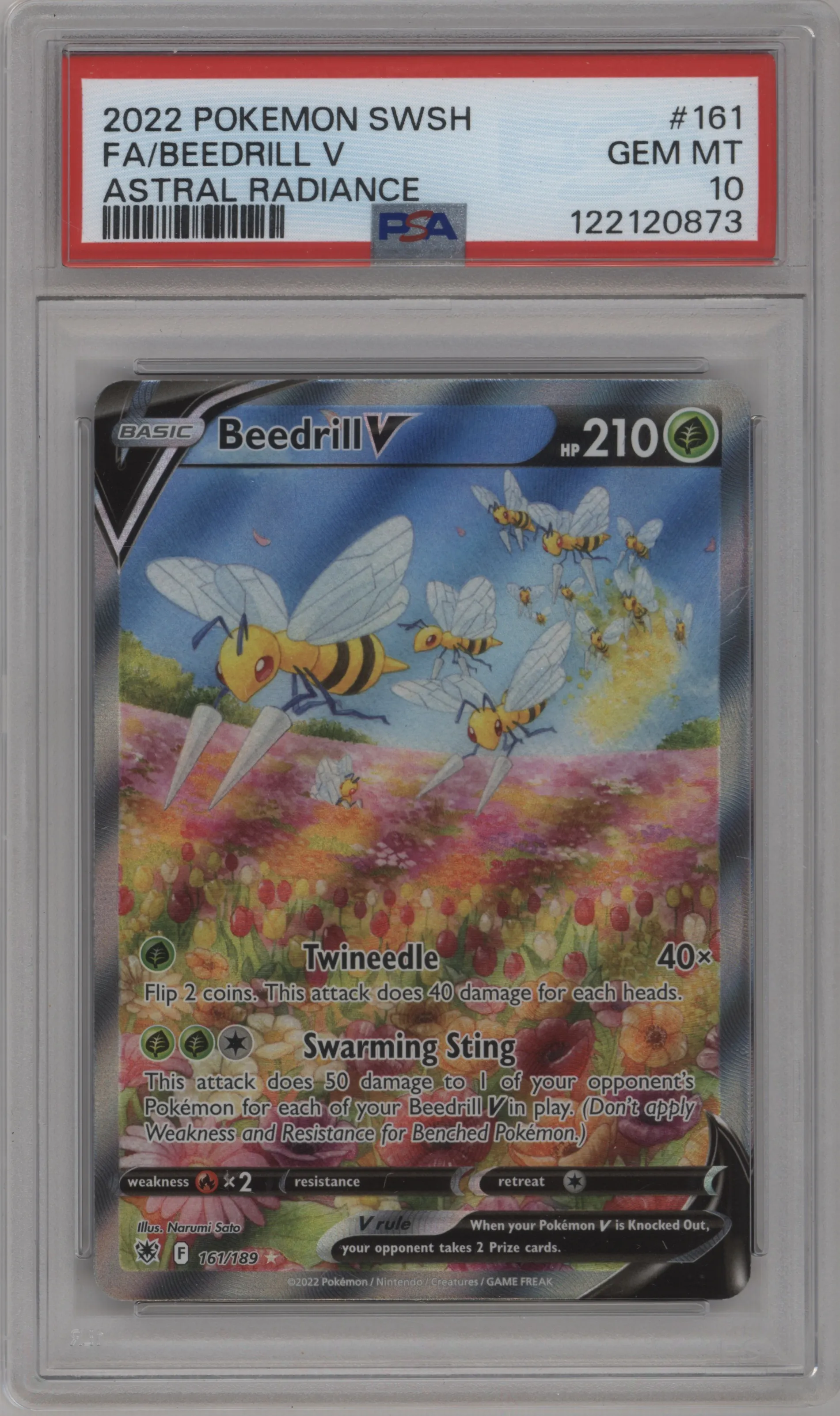 2022 Pokemon SWSH Astral Radiance Beedrill V #161 PSA 10
