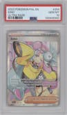 Iono from the 2023 Pokemon SV set graded by PSA and given an overall grade of 10.