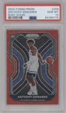 Anthony Edwards from the 2020-21 Panini Prizm set featuring a Ruby Wave parallel graded by PSA and given an overall grade of 10.