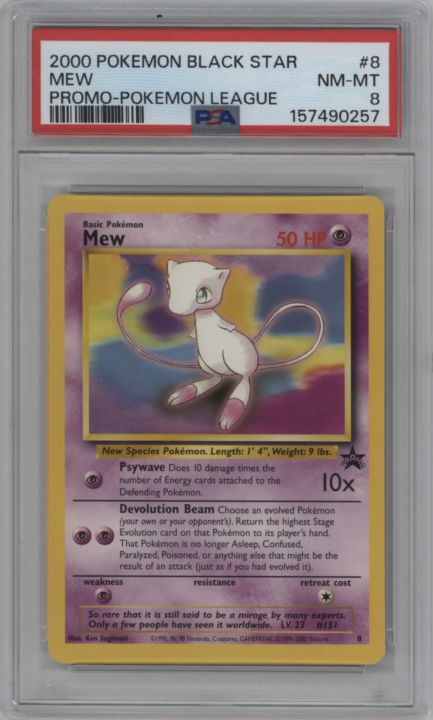 2000 Pokemon WoTC Mew League PSA 8
