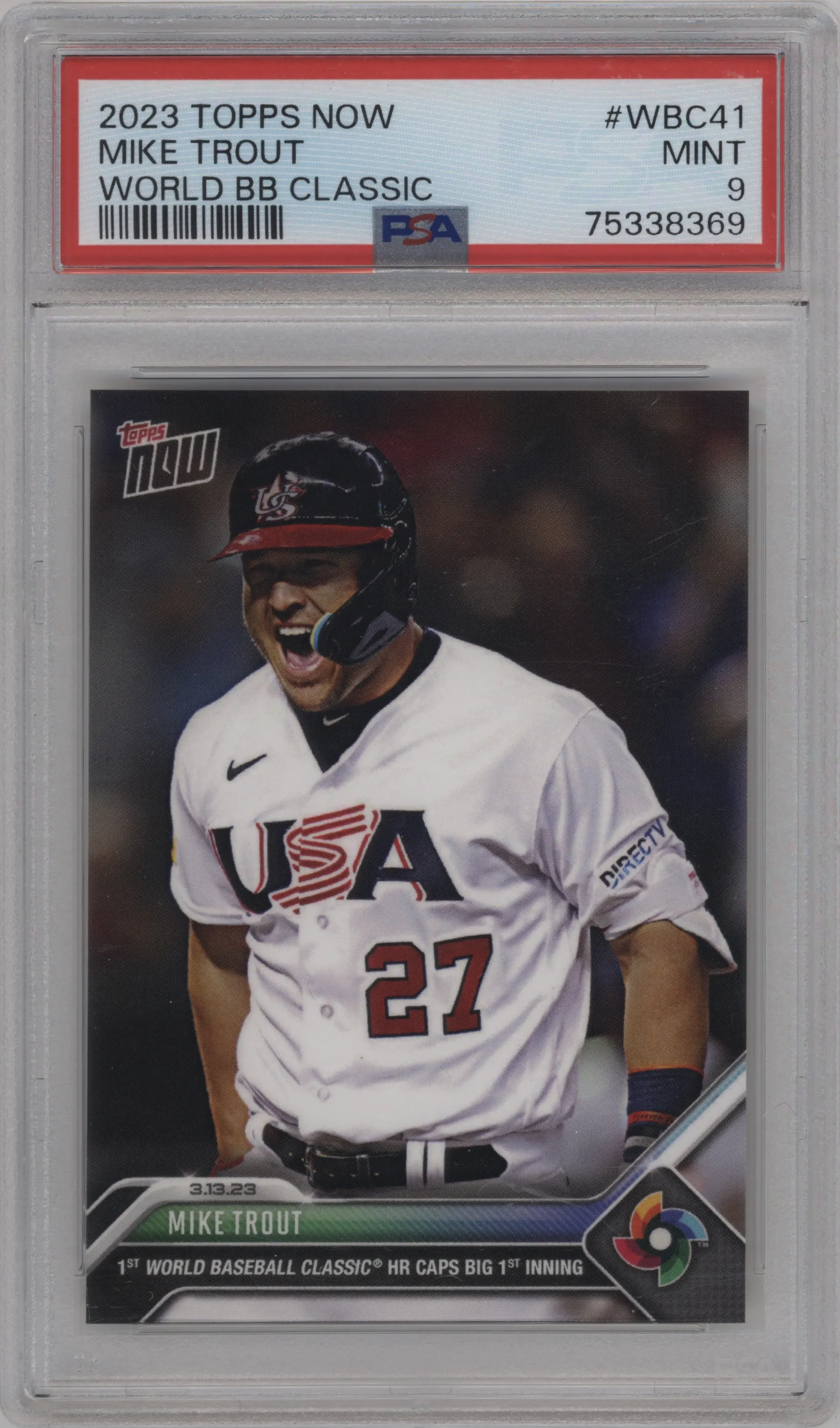 2023 Topps Now World Baseball Classic Mike Trout #WBC-41 PSA 9