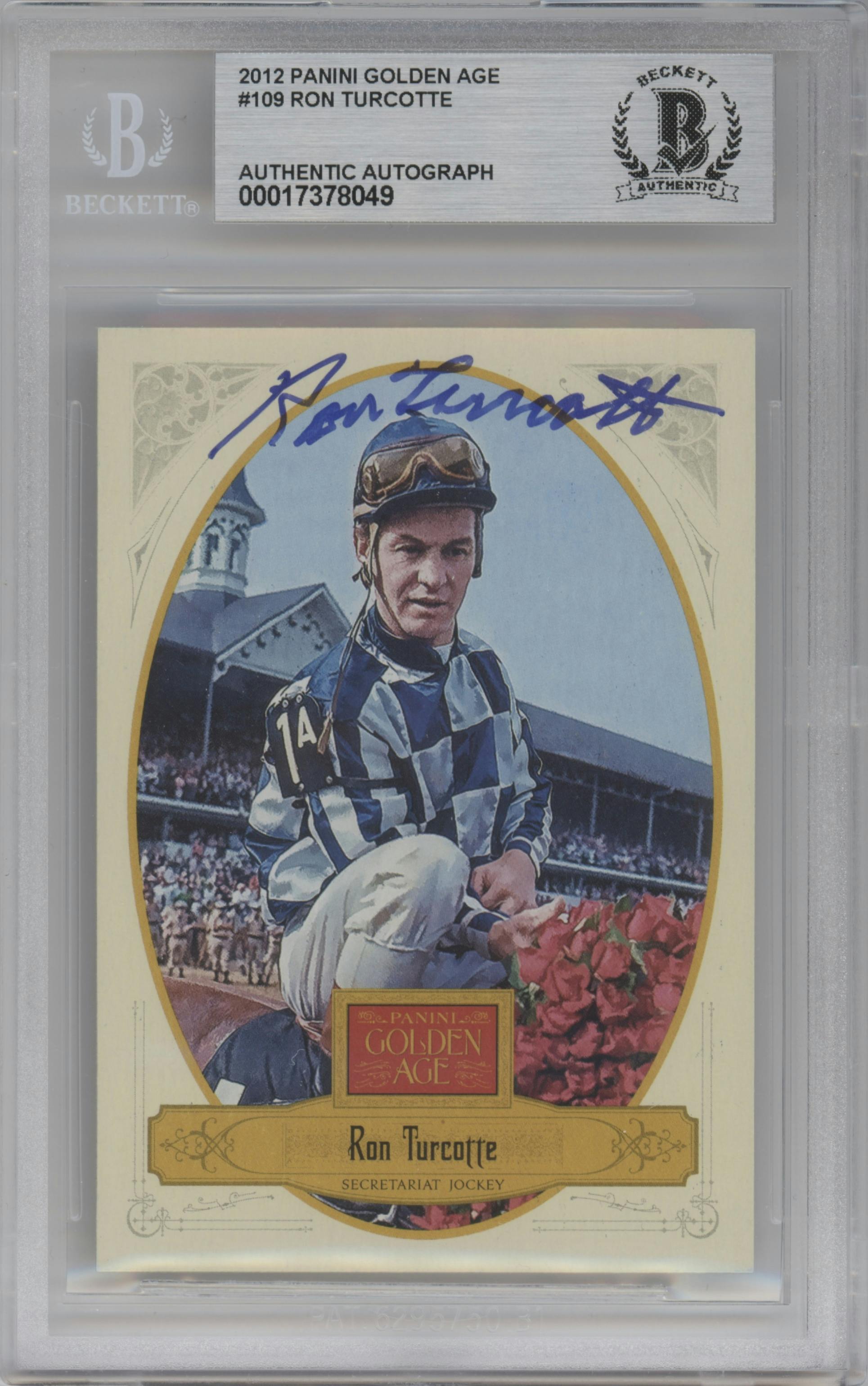 Ron Turcotte from the 2012 Panini Golden Age set graded by Beckett.