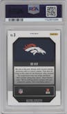 Bo Nix from the 2024 Panini Prizm set featuring a Green Wave parallel graded by PSA and given an overall grade of 10.