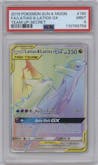Latias/Latios GX from the 2019 Pokemon S&M  set graded by PSA and given an overall grade of 9.