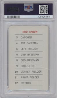 Rod Carew from the 1970 Milton Bradley set graded by PSA and given an overall grade of 9.