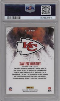 Xavier Worthy	 from the 2024 Panini Phoenix set graded by PSA and given an overall grade of 9.