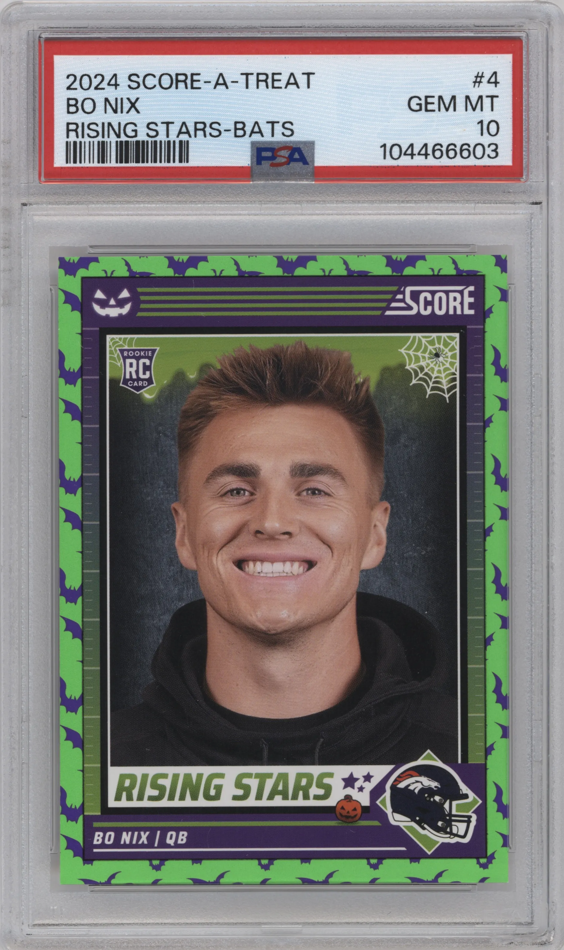 2024 Score-A-Treat Rising Stars Bo Nix Bats PSA 10