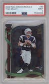 Tom Brady from the 2002 Pacific Crown Royale set graded by PSA and given an overall grade of 9.