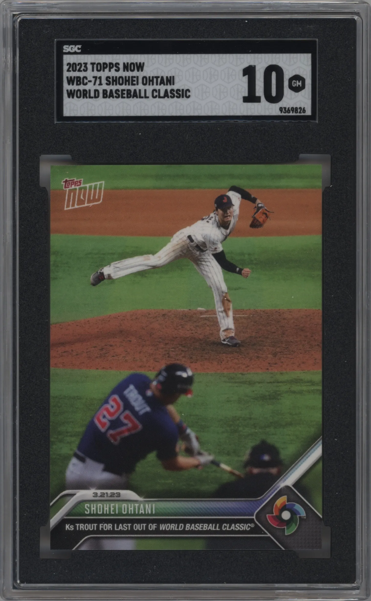 2023 Topps Now World Baseball Classic Shohei Ohtani SGC 10