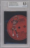 Michael Jordan from the 1997-98 Upper Deck set graded by Beckett and given an overall grade of 8.5.