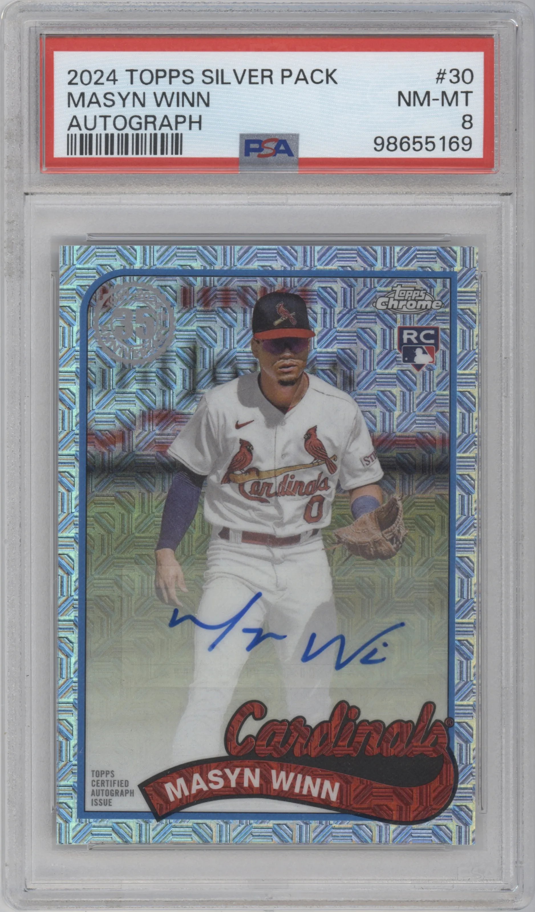 2024 Topps Series 2 Silver Pack 1989 35th Anniv.Chr.Auto Masyn Winn PSA 8