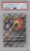 Charizard VSTAR from the 2022 Pokemon SWSH set featuring a Ultra Premium Collection parallel graded by PSA and given an overall grade of 10.