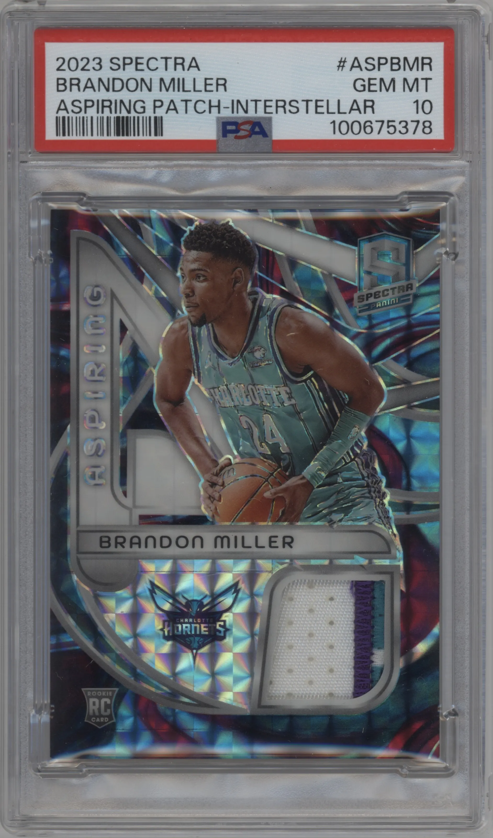 2023 Panini Spectra Aspiring Patches Brandon Miller Interstellar #ASP-BMR PSA 10