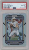 Justin Herbert from the 2022 Panini Prizm set featuring a Silver Prizm parallel graded by PSA and given an overall grade of 10.