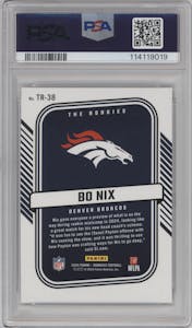 Bo Nix from the 2024 Donruss set graded by PSA and given an overall grade of 10.