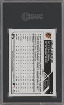 Gunnar Henderson from the 2023 Topps Chrome set featuring a Sepia Refractor parallel graded by SGC and given an overall grade of 10.
