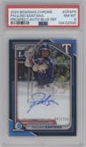 Paulino Santana from the 2024 Bowman Chrome set featuring a Blue Refractor   parallel graded by PSA and given an overall grade of 8.